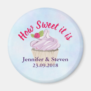 Hur söt det är Rosa Cupcoa Bröllop Magnet