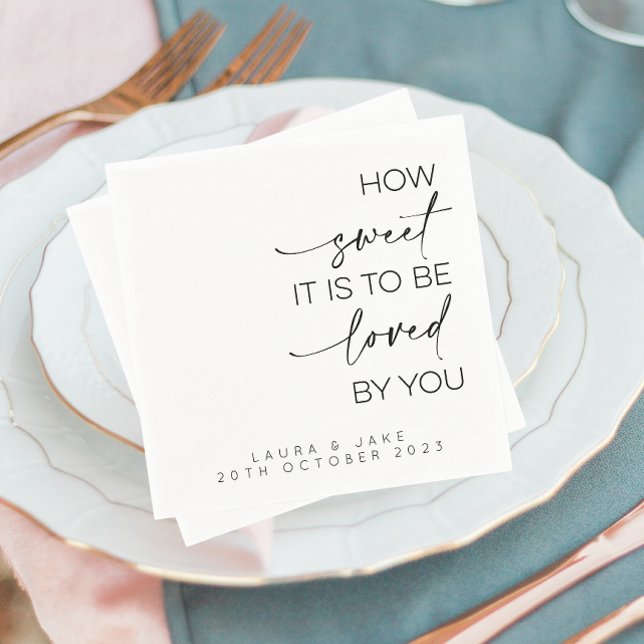 Hur sött det är att bli älskad av dig i väskor pappersservett (Skapare uppladdad)