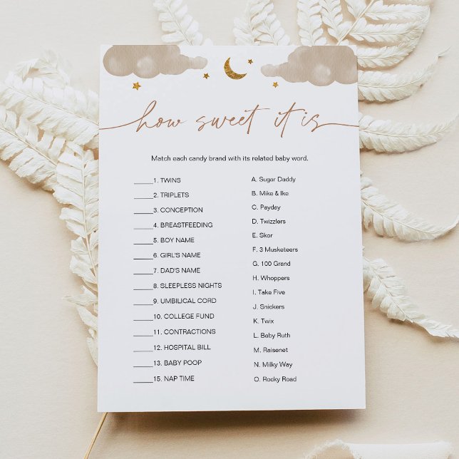 Hur sött det är Candy Pub Twinkle Star Baby-spel Inbjudningar (Skapare uppladdad)