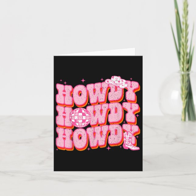 Hur Southern Western Flick Country Rodeo Rosa Cow Kort (Framsida)