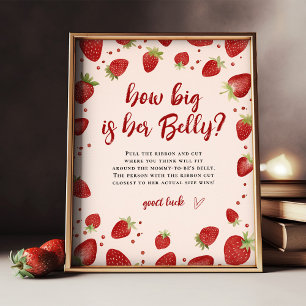 Hur stor är hennes Belly? Berry Sweet Baby Shower- Poster