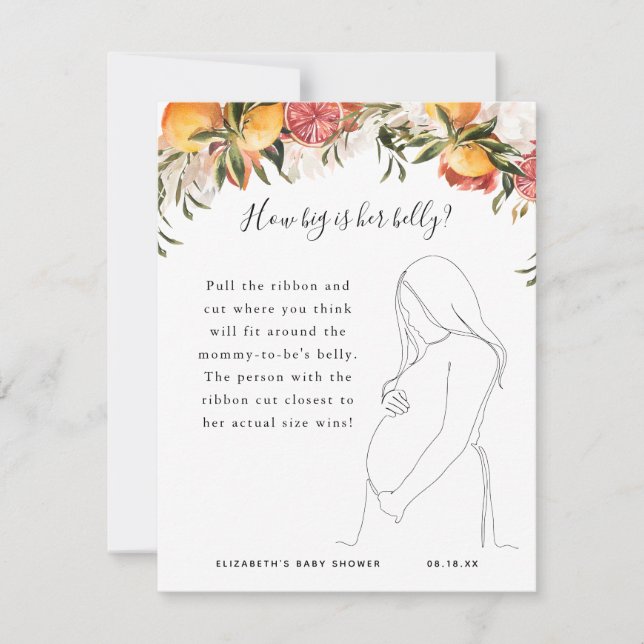 Hur Stor Är Hennes Mage | Baby Shower Lek (Framsida)
