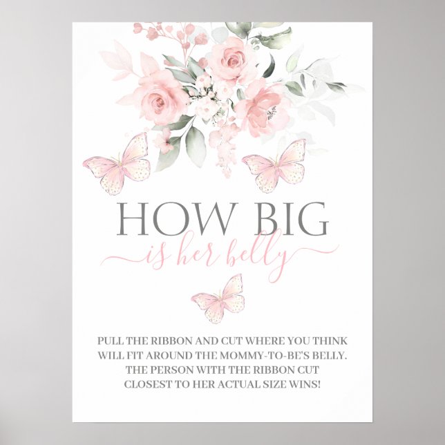Hur stor är hennes mage Butterfly-skylt? Poster (Framsidan)