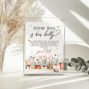 Hur stor är hennes mage Merry Baby Shower Game sky Poster