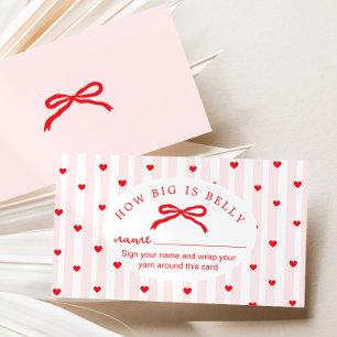 Hur stor är magen Valentines Baby Shower Tilläggskort