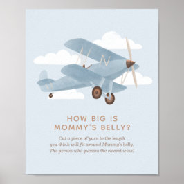 Hur stor är Mamma Belly Airplan Baby Shower? Poster