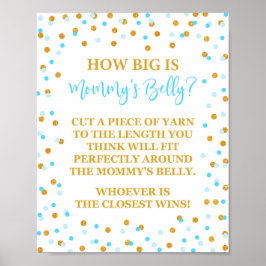 Hur stor är Mamma Belly Baby Shower Sign Confetti Poster
