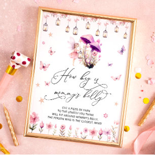 Hur stor är Mamma Belly Blommigt Fairy Garden? Poster