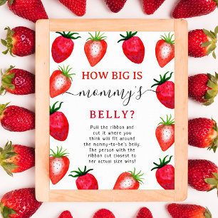Hur stor är Mamma Belly? Jordgubbsbabyskor Poster