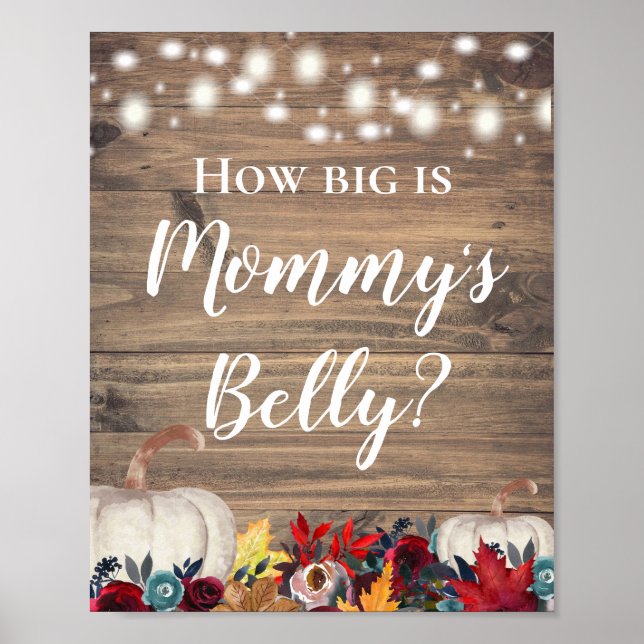 Hur stor är Mamma Belly Rustic Pumpkin Shower Poster (Framsidan)