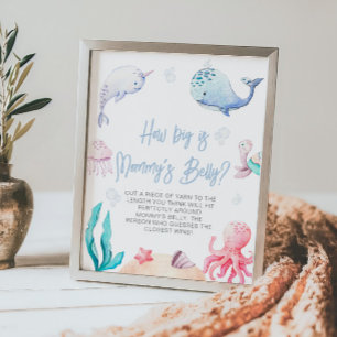 Hur stor är Mamma Belly under Sea Baby Shower? Poster