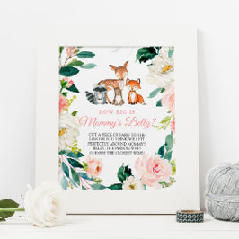 Hur stor är Mamma Belly Woodland Baby Shower Post? Poster