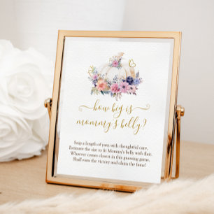 Hur Stor Är Mamma S Bauch Game Pumpa Baby Shower  Poster