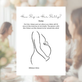 Hur Stor är Mammans Mage Baby Shower Lek Brevhuvud