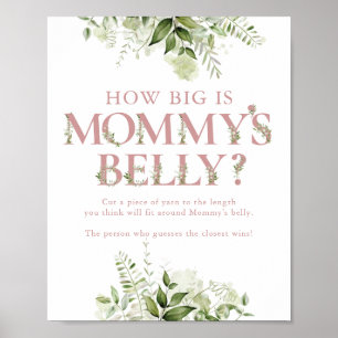 Hur Stor Är Mammans Mage Rosa Barnkalas Poster
