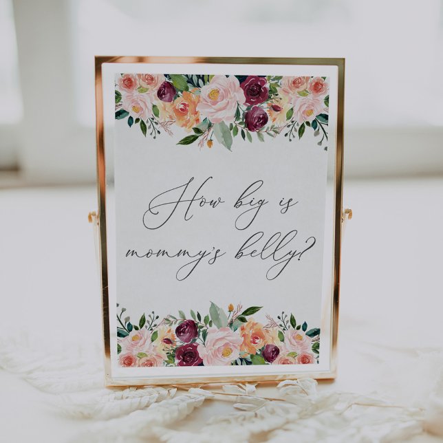 Hur stor är mammas mage Bebis-babyshower-spelskylt Poster (Skapare uppladdad)