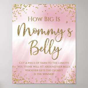 Hur stor är mammas mage Bebis-lek Poster