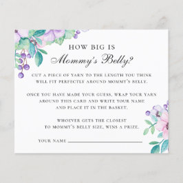 Hur stor är mammas mage. Blommig baby shower spel Flygblad