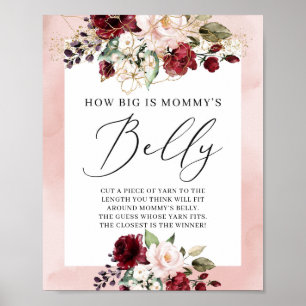 Hur stort är mamma Bebelly-spelskylten burgundy bo Poster