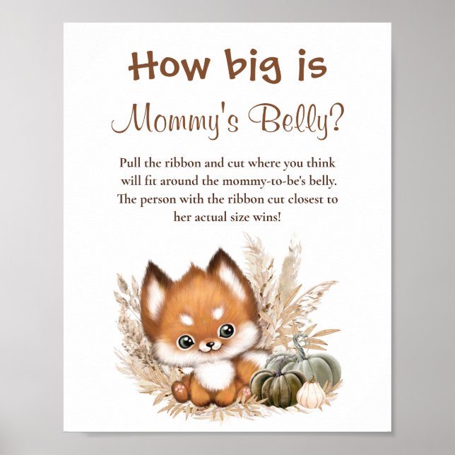 Hur stort är Mamma Belly Baby Shower Game Poster? Poster (Framsidan)