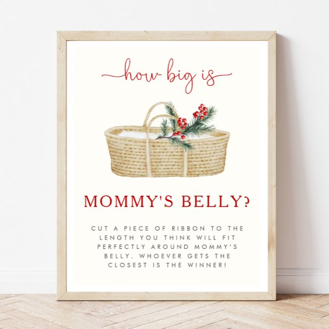 Hur stort är Mamma Belly Baby Shower Game Sign Poster (Skapare uppladdad)