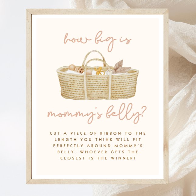 Hur stort är Mamma Belly Boho Baby Shower-skylten Poster (Skapare uppladdad)