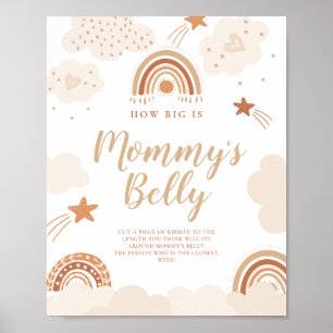 Hur stort är Mamma Belly Boho Rainbow Sign? Poster