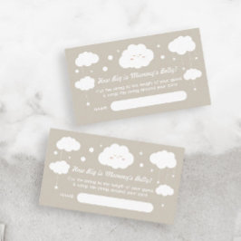 Hur stort är Mamma Belly Cloud Baby Shower-spelet? Tilläggskort