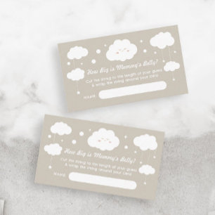 Hur stort är Mamma Belly Cloud Baby Shower-spelet? Tilläggskort