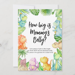 Hur stort är Mamma Belly Dinosaur-babyvykort? Inbjudningar