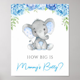 Hur stort är Mamma Belly Elephant Baby Shower Game Poster