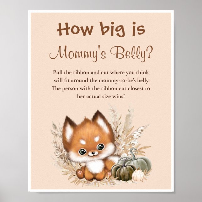 Hur stort är Mamma Belly Fall Baby Shower Game? Poster (Framsidan)