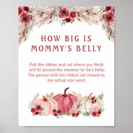Hur stort är Mamma Belly Pumpkin Baby Shower Game? Poster