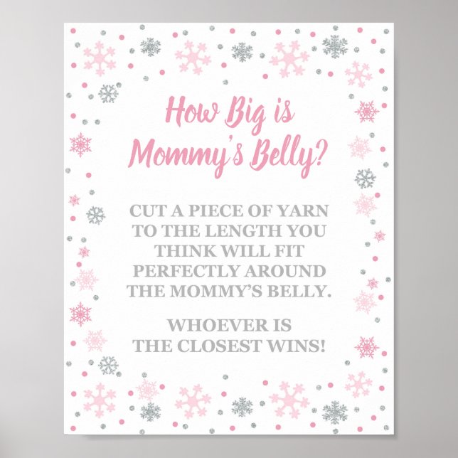 Hur stort är Mamma Belly Winter Shower-signatur Poster (Framsidan)