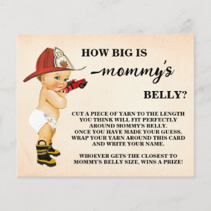 Hur stort Mamma Belly Firefighter Shower Game Card Flygblad