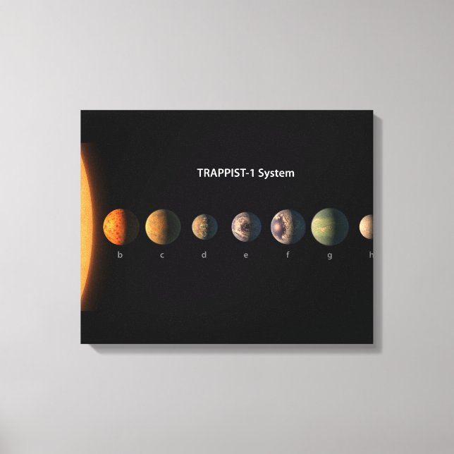 Hur Trappist-1:s sju planeter kan se ut. Canvastryck (Framsida)