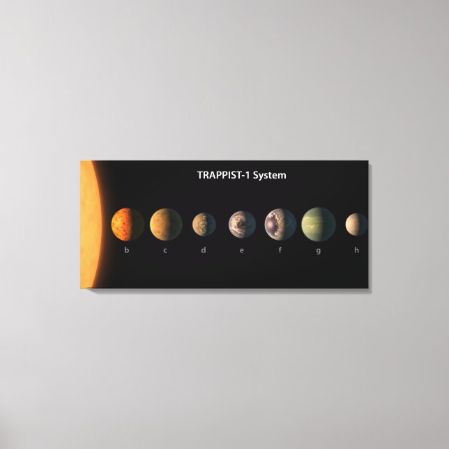 Hur Trappist-1:s sju planeter kan se ut. Canvastryck (Framsida)