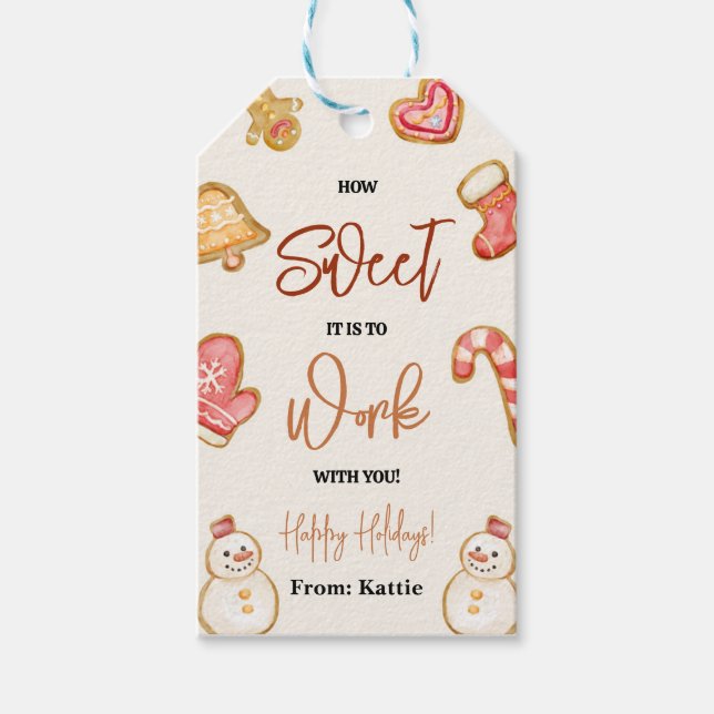 Hur trevligt det är att arbeta med dig Helgdag Gif Presentetikett (Framsidan)