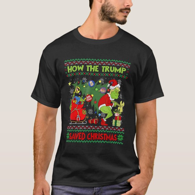 Hur Trump räddade julklapp 2024 T Shirt (Framsida)