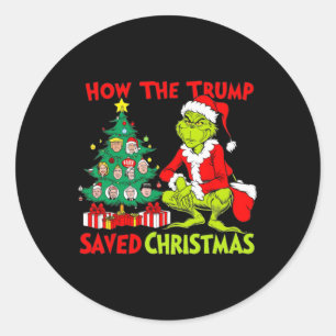 Hur Trump räddade julklapp Christma? Runt Klistermärke