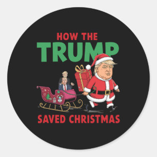Hur Trump räddade julklapp Christma? Runt Klistermärke