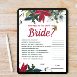 Hur väl känner Bride Poinsettia Möhippa Game? Inbjudningar