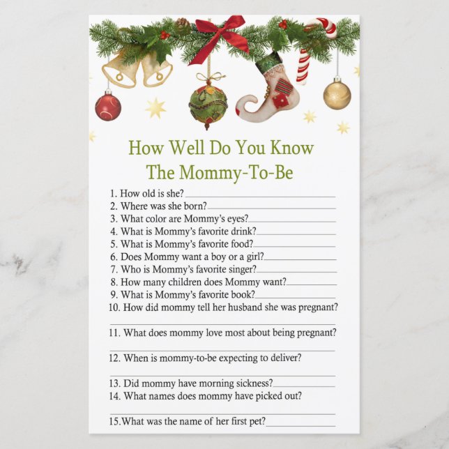 Hur väl känner du baby showe? (Framsida)