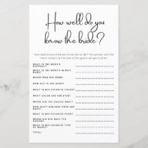 Hur väl känner du bruden Bröllopsfest spel