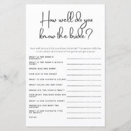 Hur väl känner du bruden Bröllopsfest spel