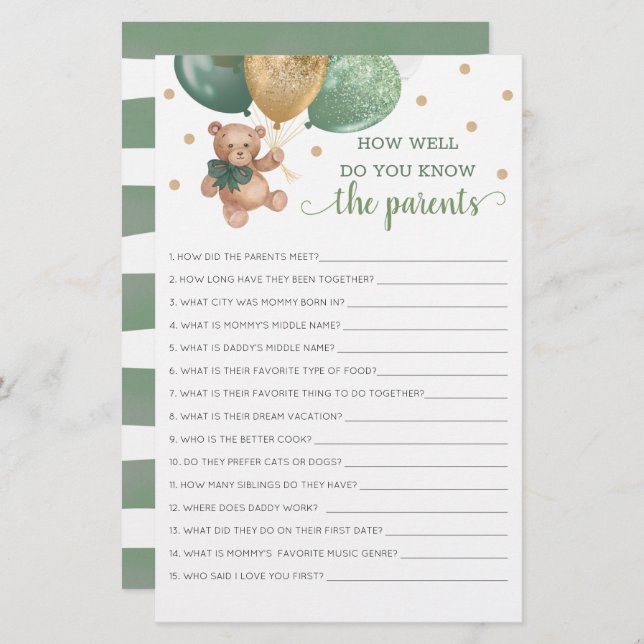 Hur väl känner du till Nallen för föräldraspel? (Fram/baksida)