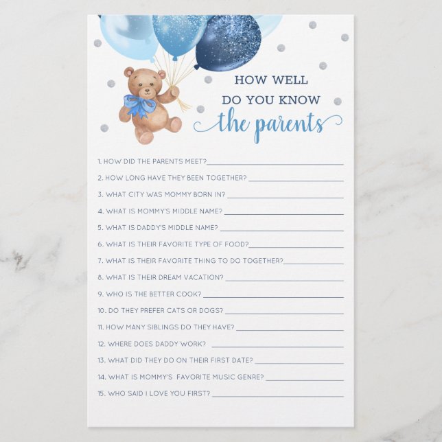 Hur väl känner du till Nallen för föräldraspel? (Framsida)