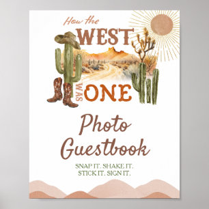 Hur Västern var en cowboyfoto-gästbok Poster