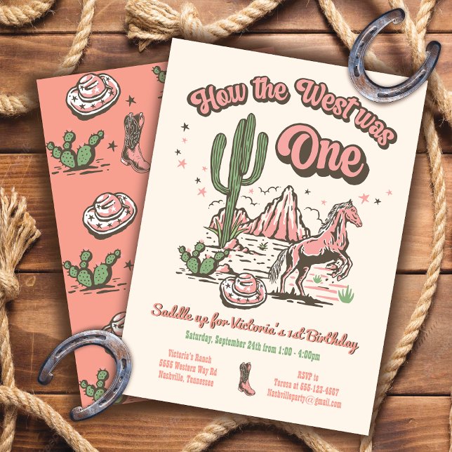 Hur Västern var en Cowgirl Birthday Inbjudningar (Skapare uppladdad)