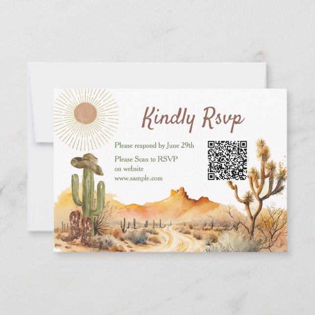 Hur Västern var en födelsedags Cowboy Qr OSA kort (Framsida)